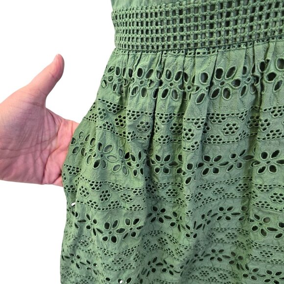 Anthropologie Wolven Sleeveless Fit and Flare Eyelet Detail Dress Size 2 - Picture 8 of 9